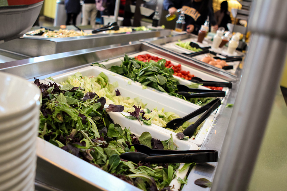 Salad bars feature organic produce at Cal Dining sites. Photo courtesy of Cal Dining.