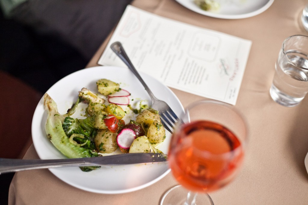 Grilled octopus, little gem romaine lettuce, potatoes, leeks and salsa verde salad at the 2014 Chris King Portland Gourmet Century. Photo: Dylan Vanweelden