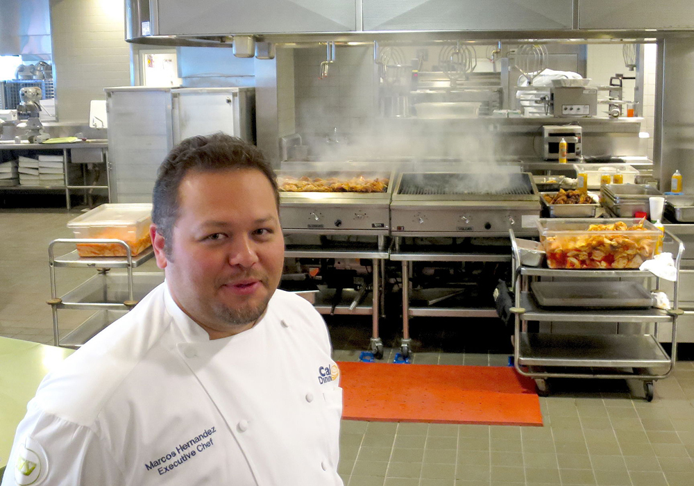 Executive chef Marcos Hernandez in the Crossroads kitchen. Photo: Kristan Lawson