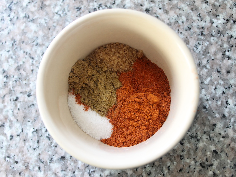 This smoky rub includes sugar, smoked paprika, chile powder, chipotle chile power, cumin, and coriander in addition to kosher salt. Photo: Kate Williams