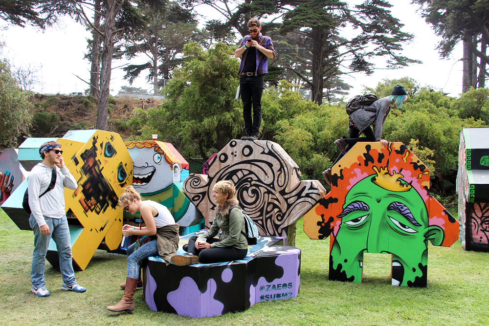 Climbable sculptures by Eos Montana - perfect for texting. Photo: Wendy Goodfriend