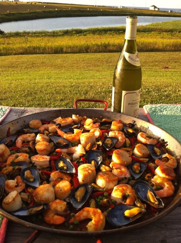 Paella is a traditional rice dish made with seafood and saffron. Photo: Angela Johnston