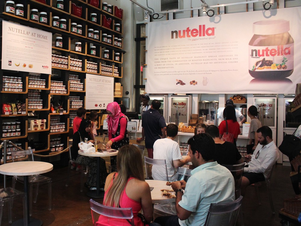 Right off Fifth Avenue, in Midtown Manhattan, Eataly has set up a shrine to Nutella. Photo: Dan Charles/NPR