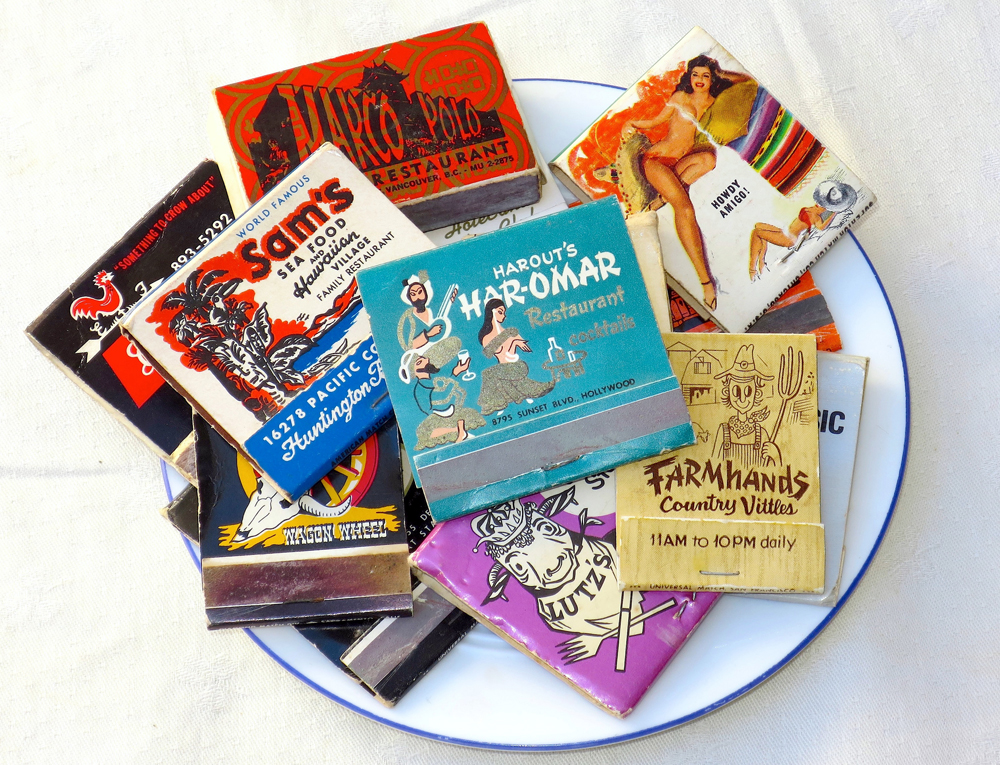 Vintage theme-restaurant matchbooks. Photo: Kristan Lawson