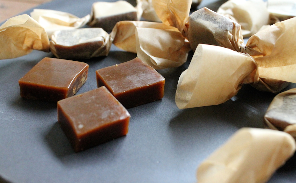 Wrap the sliced caramels in their own piece of parchment paper. Photo: Kate Williams