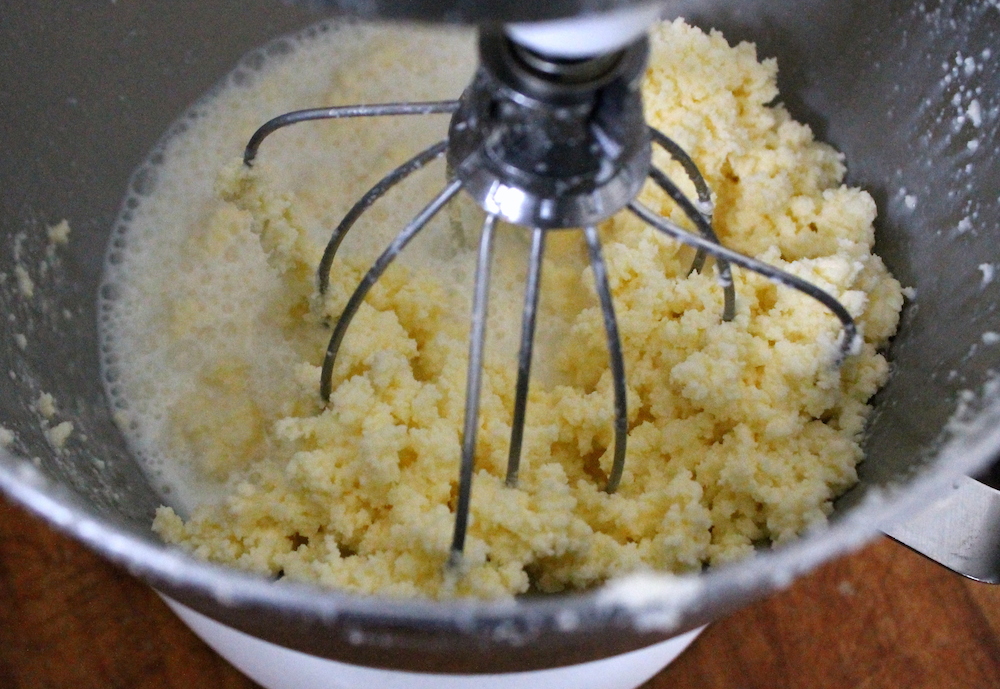 Cultured cream fully separated into butter and buttermilk. Photo: Kate Williams