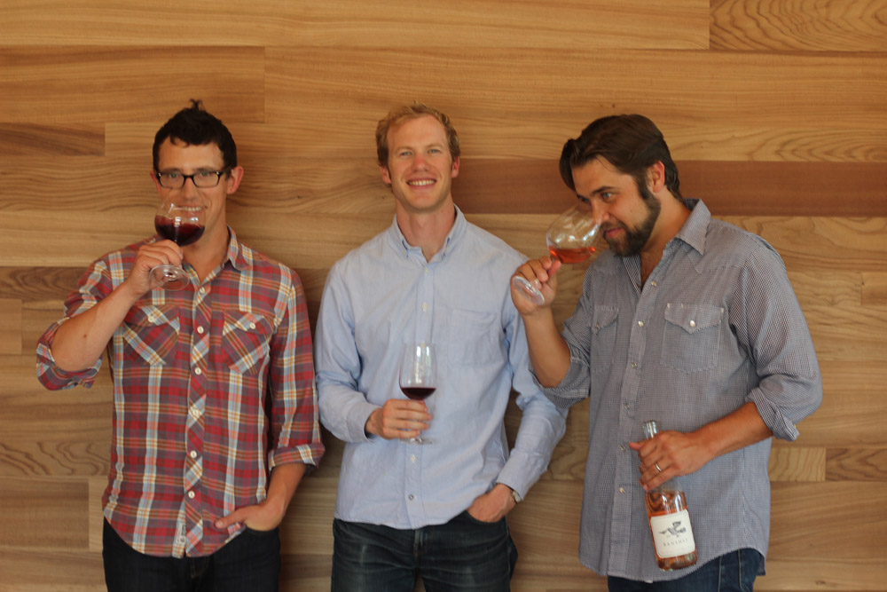 The three young founders of Banshee (left to right: Baron Ziegler, Steve Graf, Noah Dorrance) have dreams of becoming a "real winery," they say. Photo: Banshee Wines