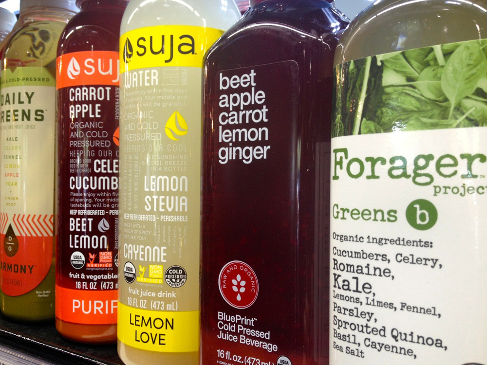 Cold pressed juices retain more nutrients than other extraction methods. Photo: Lisa Landers