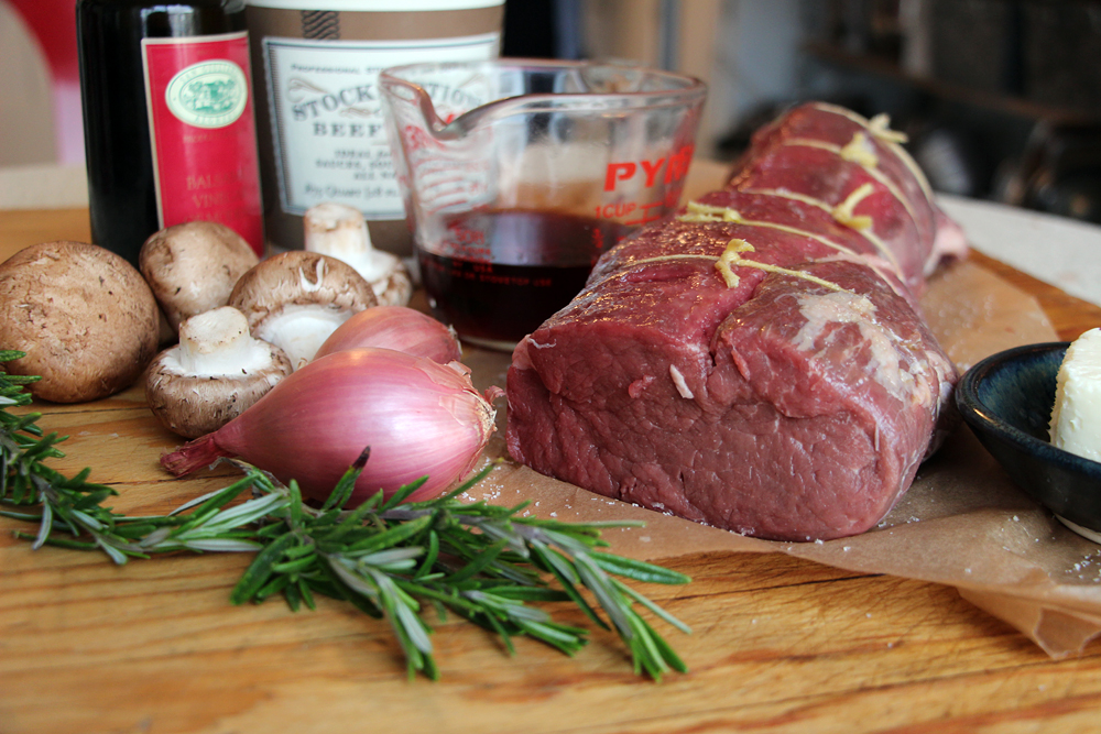 Roasted Beef Tenderloin with Port, Shallot, and Mushroom Sauce Ingredients. Photo: Wendy Goodfriend