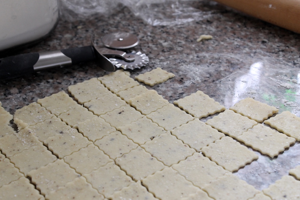 Use a fluted pastry cutter for the most Cheez-It-like results. Photo: Kate Williams