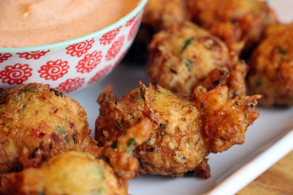 Crab Hush Puppies with Remoulade. Photo: Wendy Goodfriend