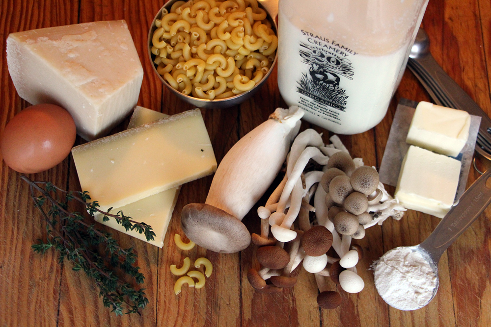 Ingredients for Wild Mushroom Mac and Cheese Bites. Photo: Wendy Goodfriend