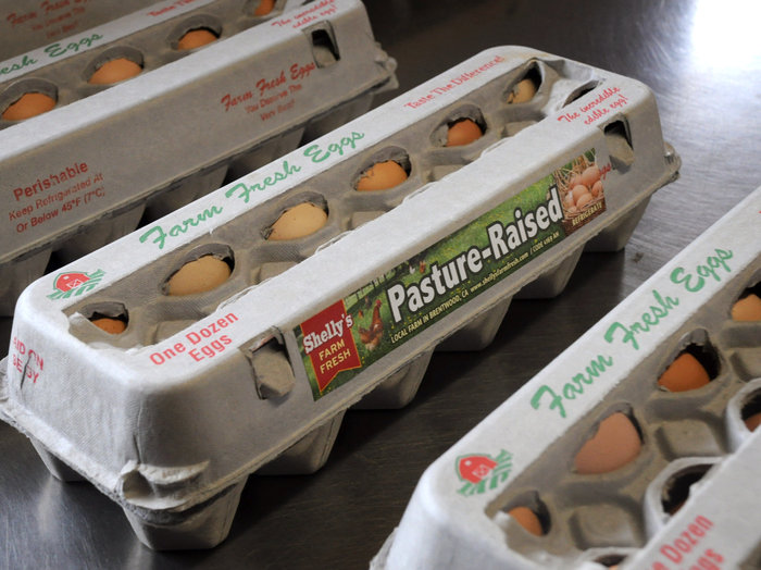 Shelly's Farm Fresh of Brentwood, Calif., sells pasture-raised eggs at farmers markets. Photo: CUESA/Flickr 