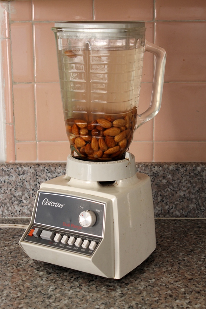Drain the soaked nuts and add them to a blender with more cold water to cover. Photo: Kate Williams