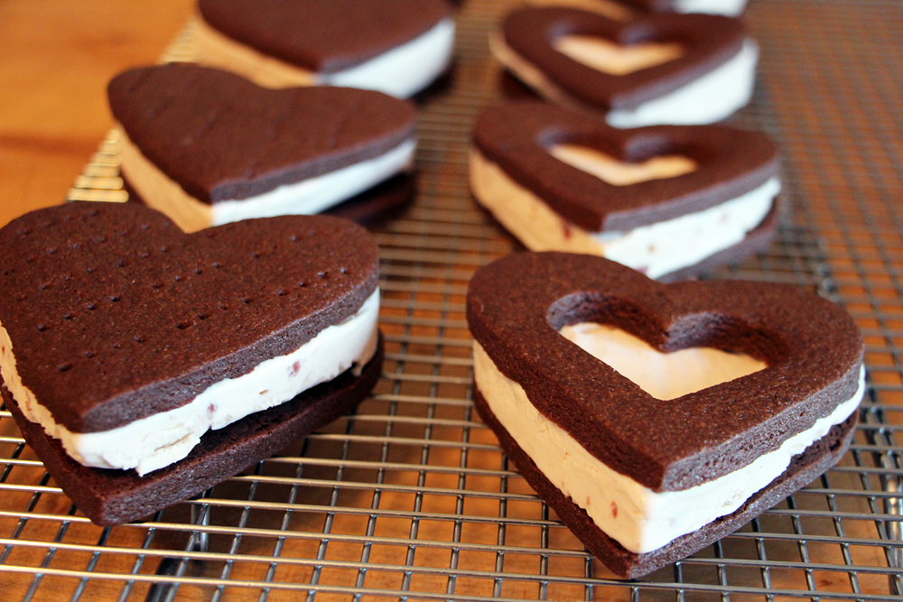 Heart-Shaped Ice Cream Sandwiches. Photo: Wendy Goodfriend