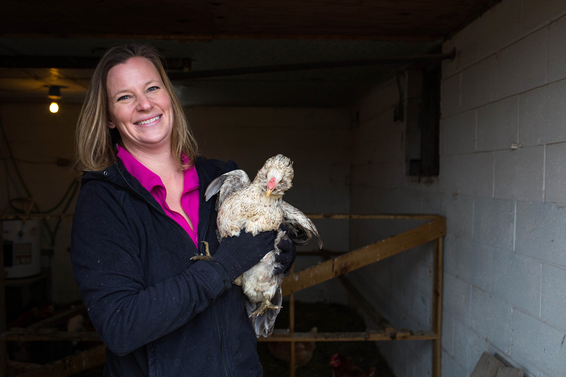 Three years ago, Air Force veteran Sara Creech quit her job as a nurse and bought a 43-acre farm in North Salem, Ind. She named her farm Blue Yonder Organic. Photo: John Wendle for Harvest Public Media
