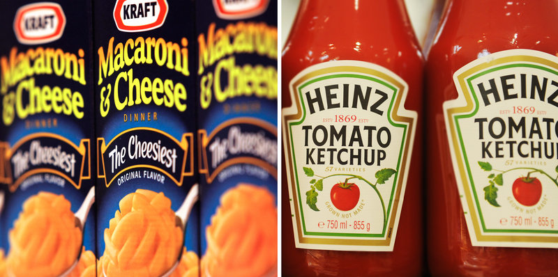 Kraft mac and cheese and Heinz ketchup — a marriage made in processed-food heaven. Photos: M. Spencer Green/AP; Angelika Warmuth/Corbis