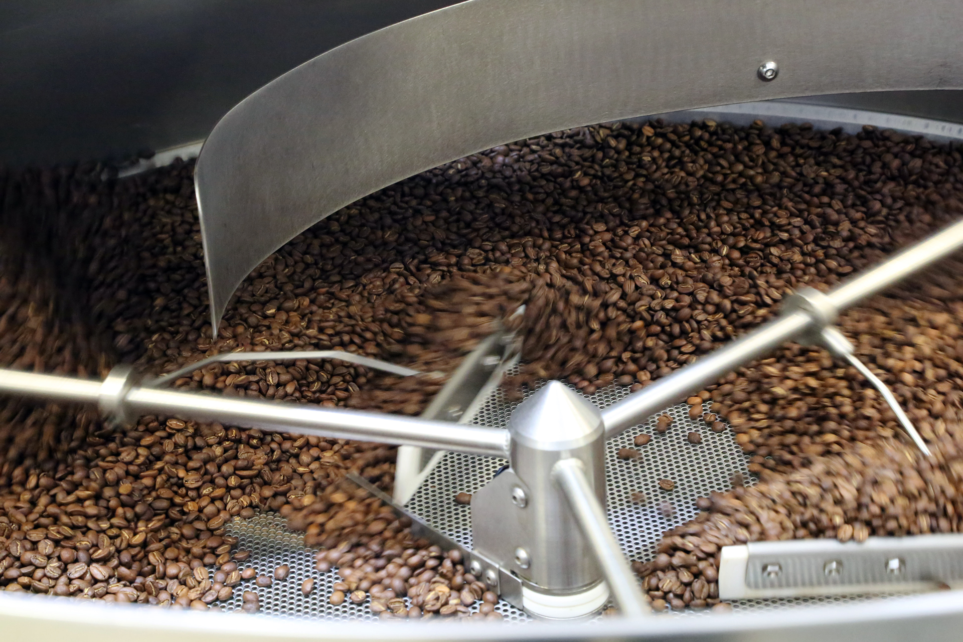 Beans inside the Loring Roaster.