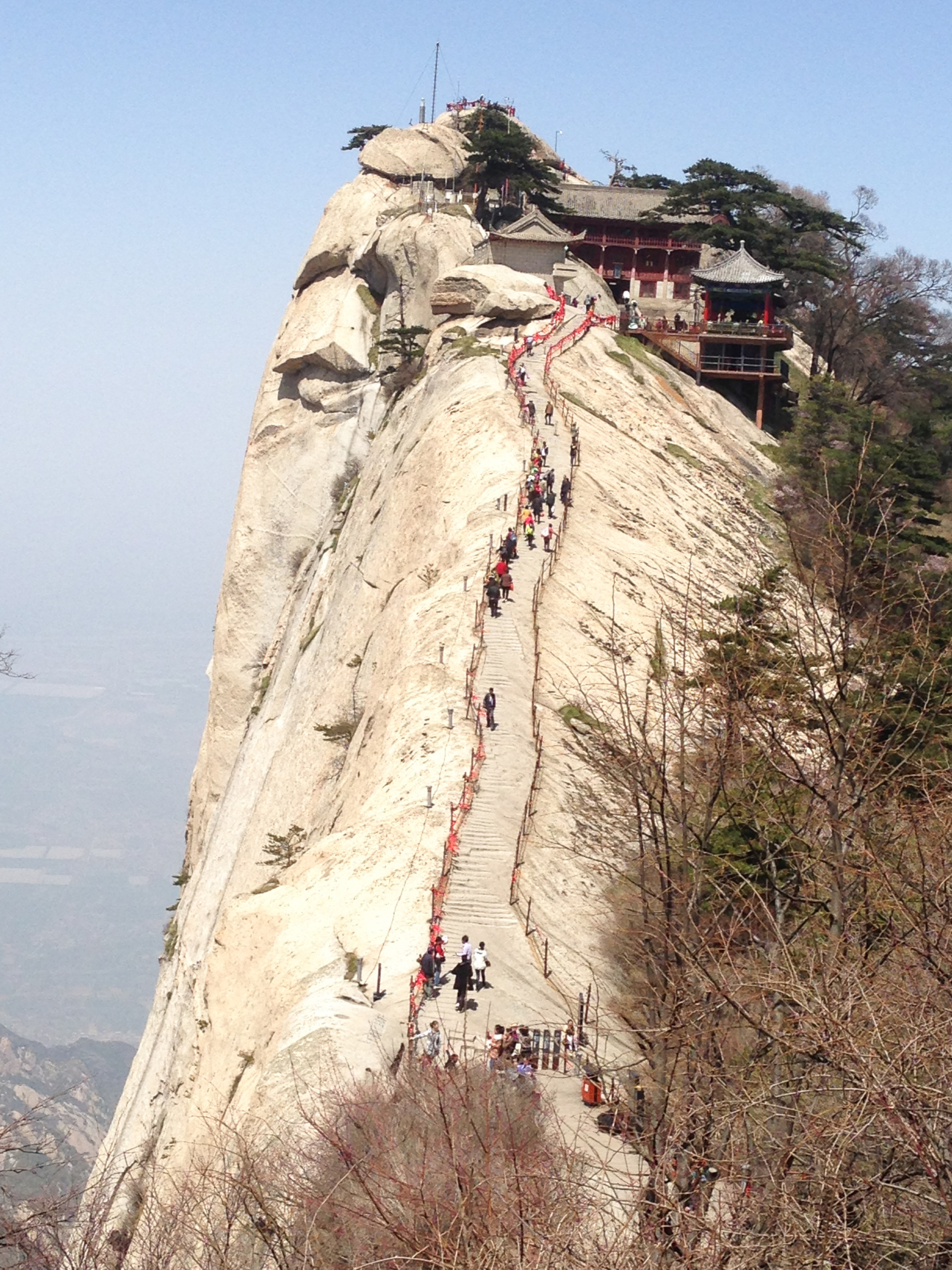 You can get a cup of tea at Cuiyun Palace on the west peak of Mount Hua.