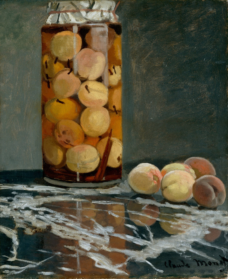 Monet's<em> Jar of Peaches</em>, circa 1866. The artist grew peaches along the wall of his kitchen garden.