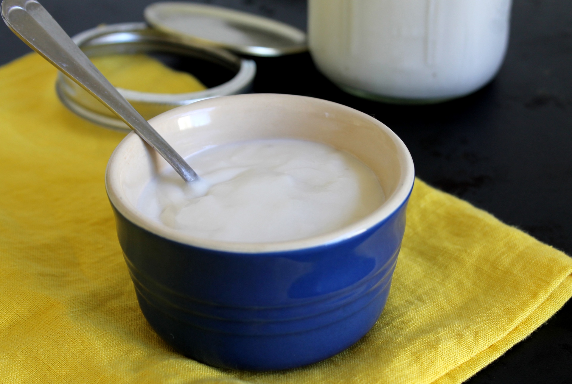 Homemade coconut and almond milk yogurt.