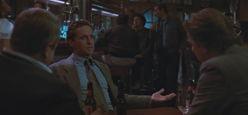 Michael Douglas, hanging out in character in San Francisco's Tosca Cafe 