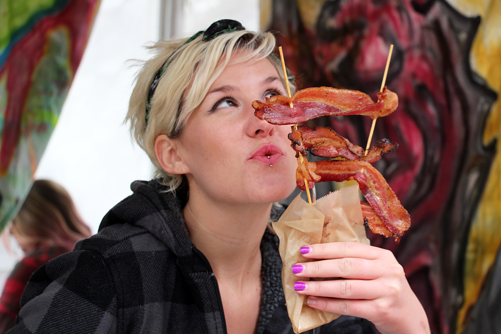 Bacon Land 2014 vendor showcases Bacon Flight. 