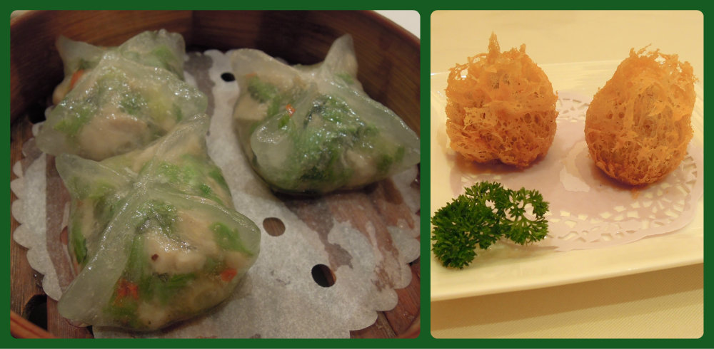Lei Garden’s crystal skin dumplings and lacy taro balls.