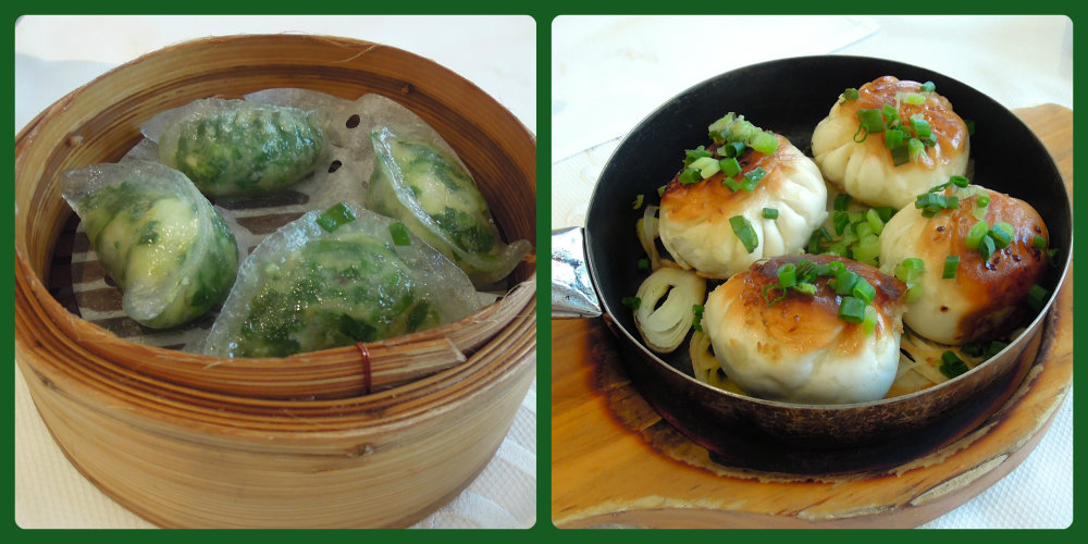 Serenade’s shrimp and chive dumpling and pan-fried pork buns. 
