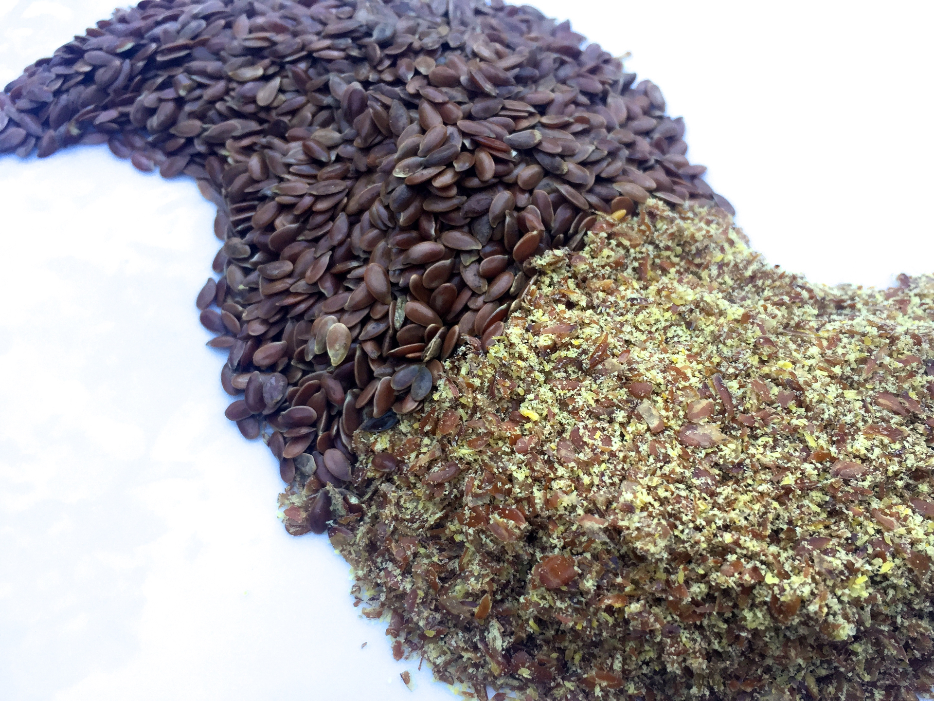 Flax seeds sold in bulk.