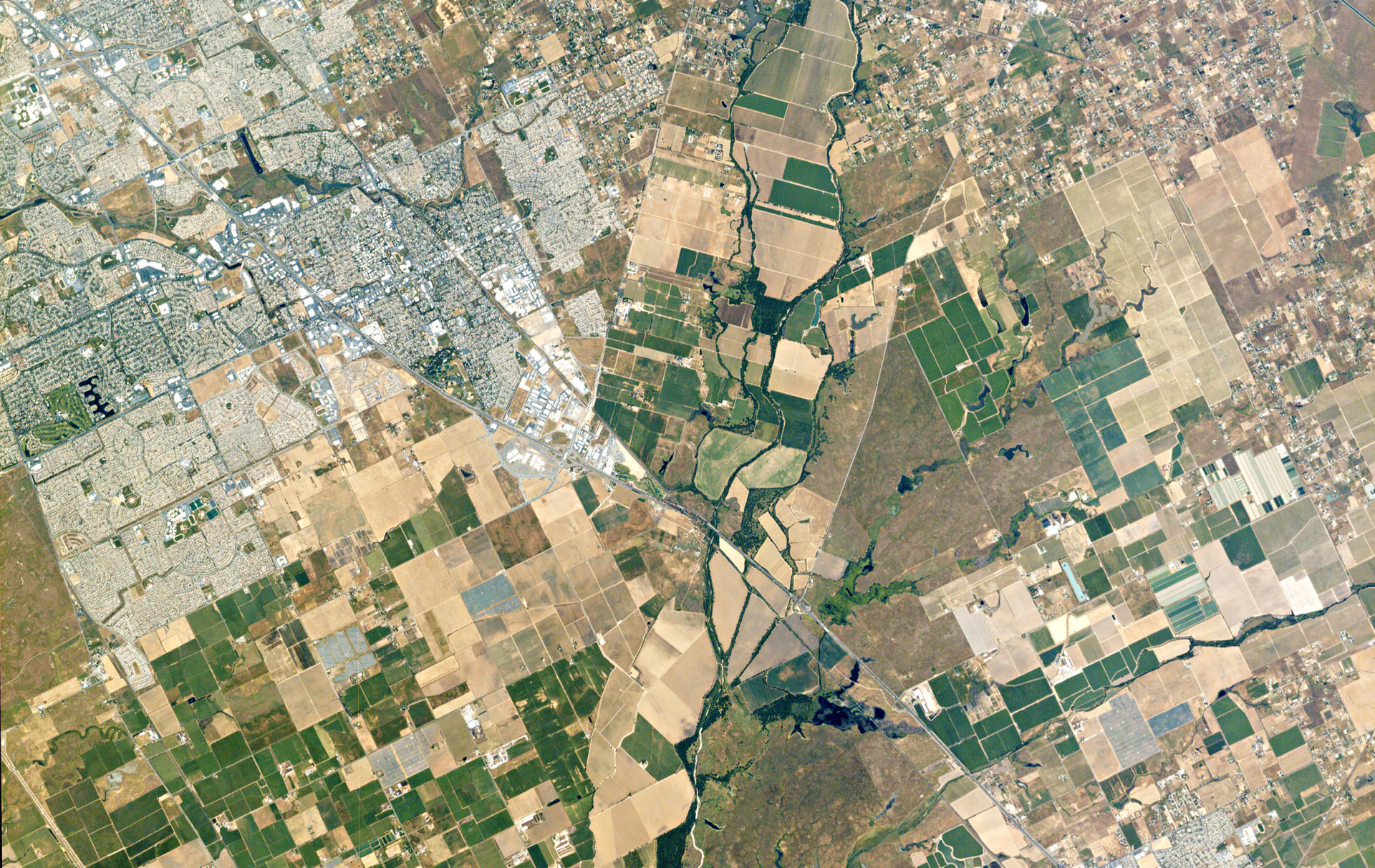 Elk Grove, Calif., is a suburb of Sacramento, about 15 miles from the city center. This 14-square mile view of the city was photographed on Apr. 23, 2015.