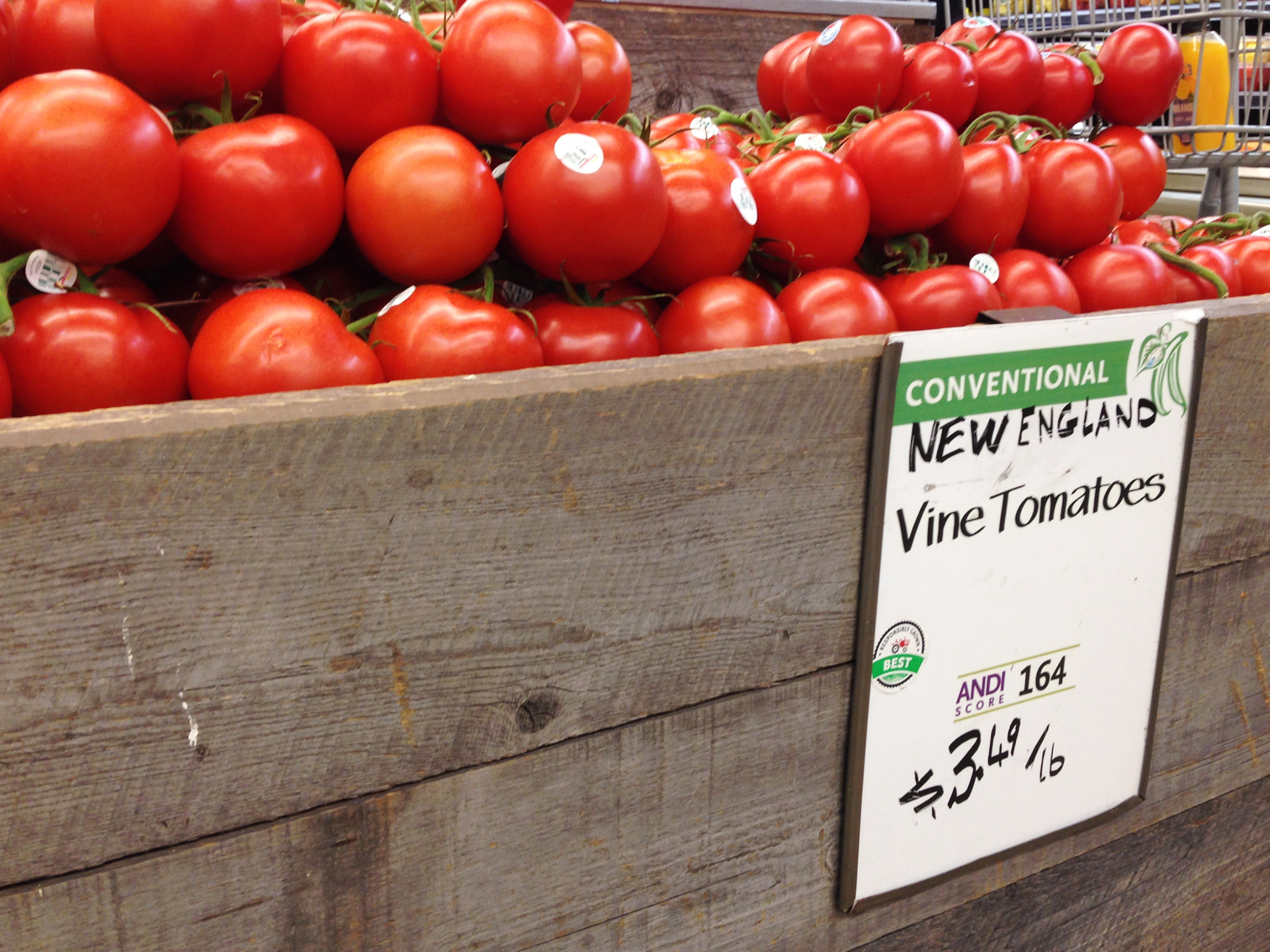 Conventionally grown tomatoes can earn a "Best" rating from Whole Foods under the company's new program. Some organic farmers are chagrined, arguing that it devalues the organic label on their products.