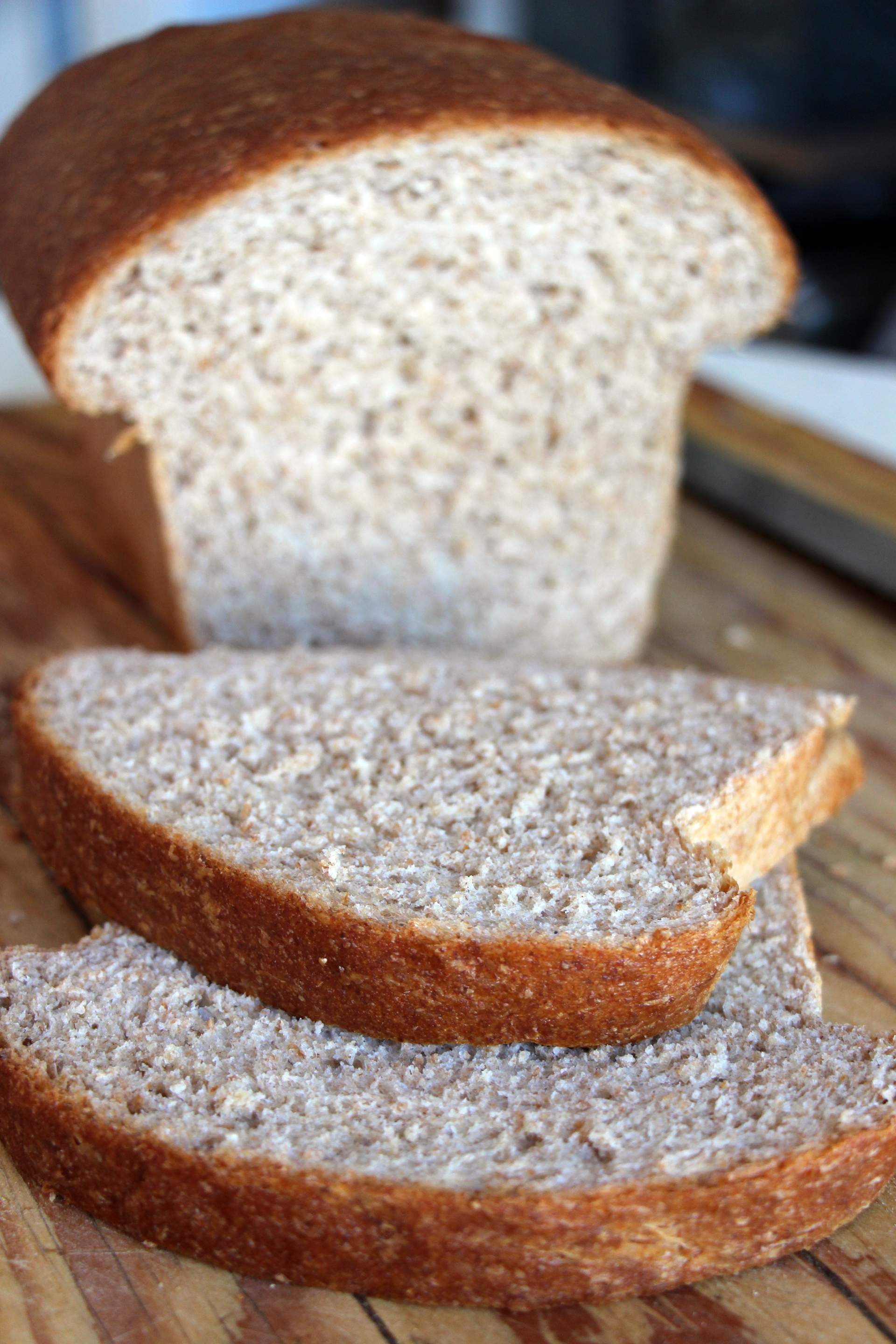 Sliced Homemade Whole-Wheat Honey Sandwich Bread