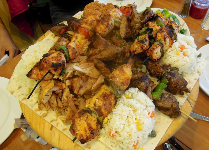 Kobani’s mixed grill platter is enough to feed a crowd.
