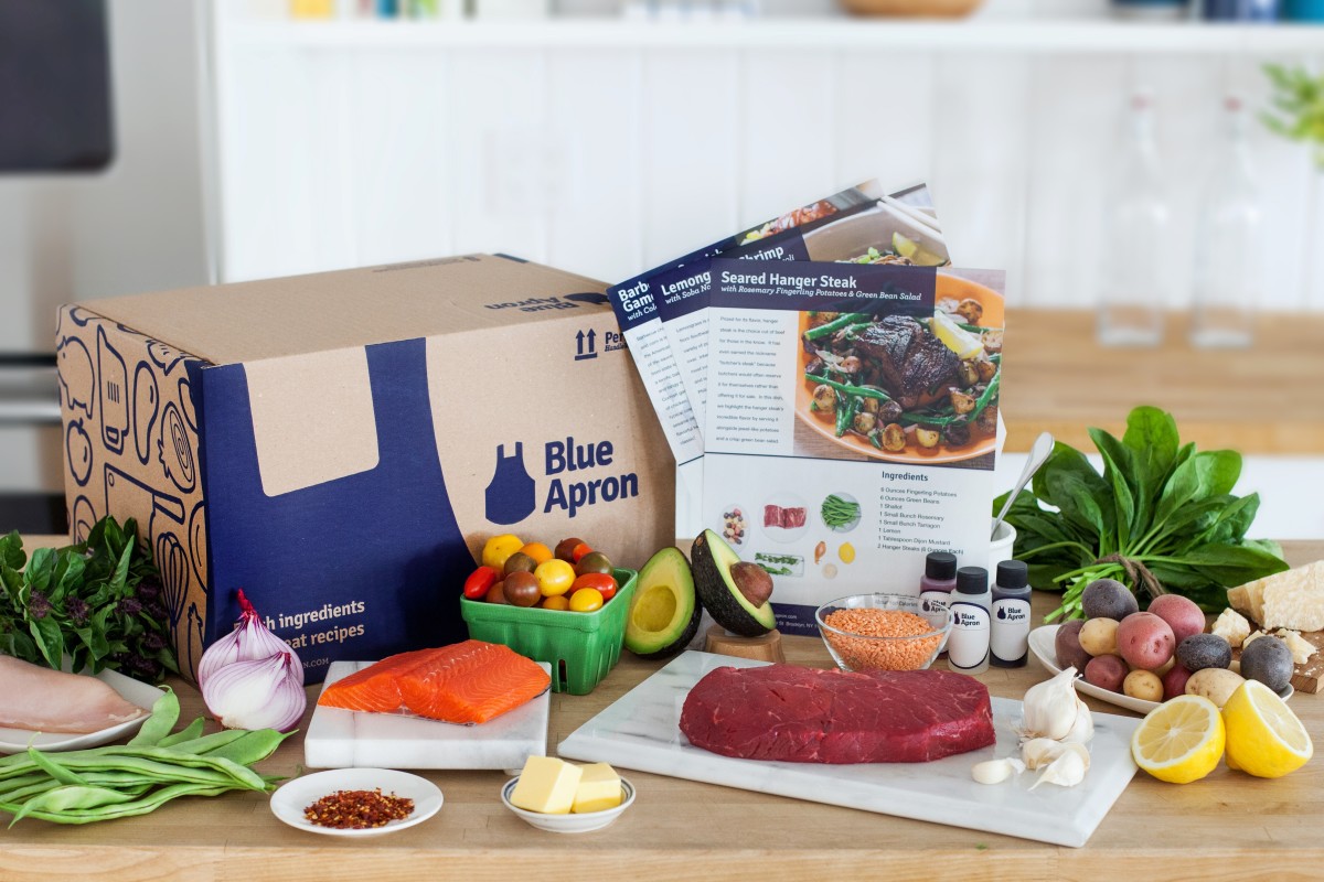 Several meal kits from Blue Apron.