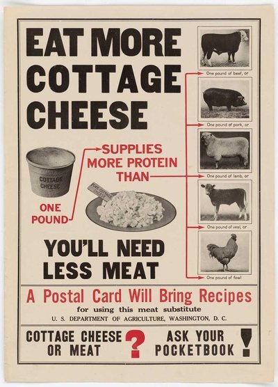 A USDA poster promoting cottage cheese.