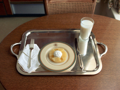 On the day that he announced his resignation, Richard Nixon ate this meal of cottage cheese and pineapple slices.