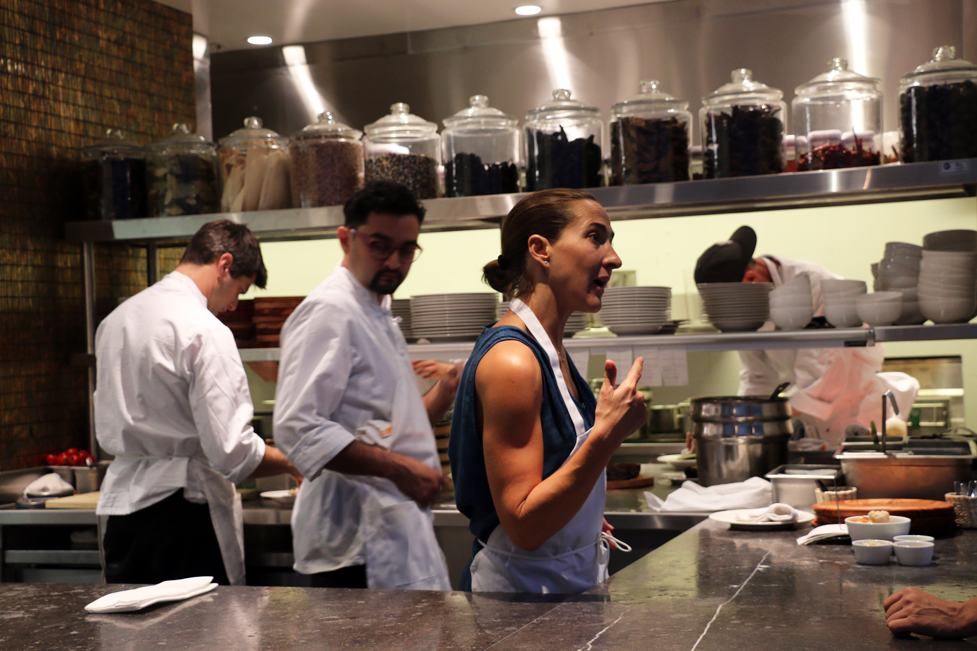 Chef Gabriela Cámara in her kitchen on opening night.