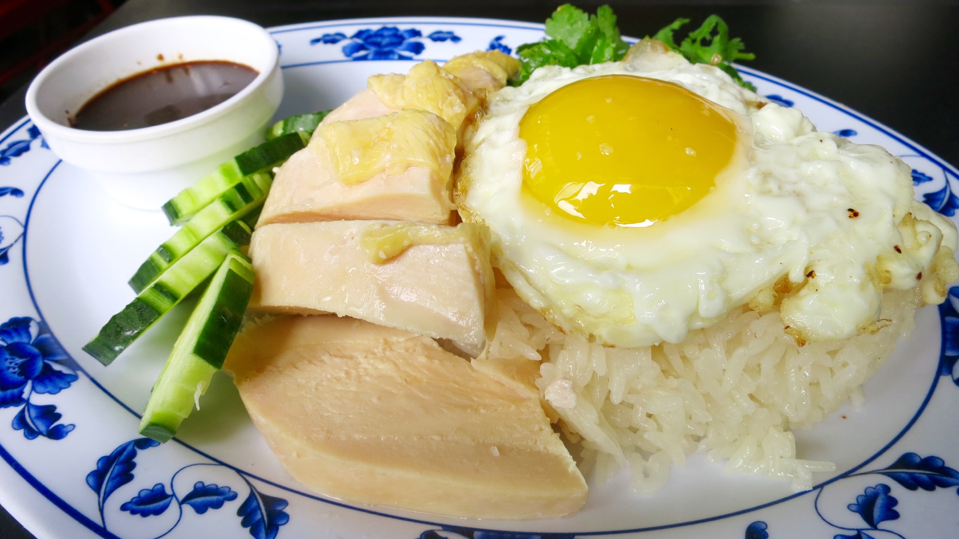 Khao mun gai is a classic Thai comfort food dish.