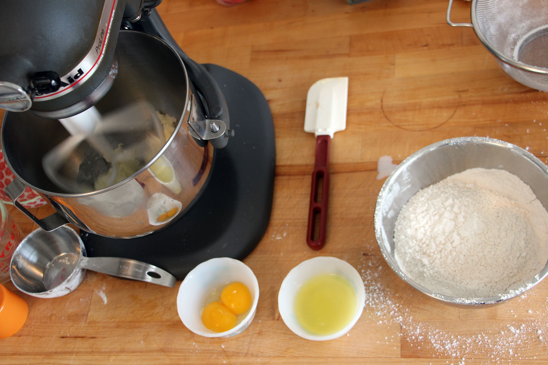 Prepare the dough in the bowl of a stand mixer fitted with the paddle attachment. 