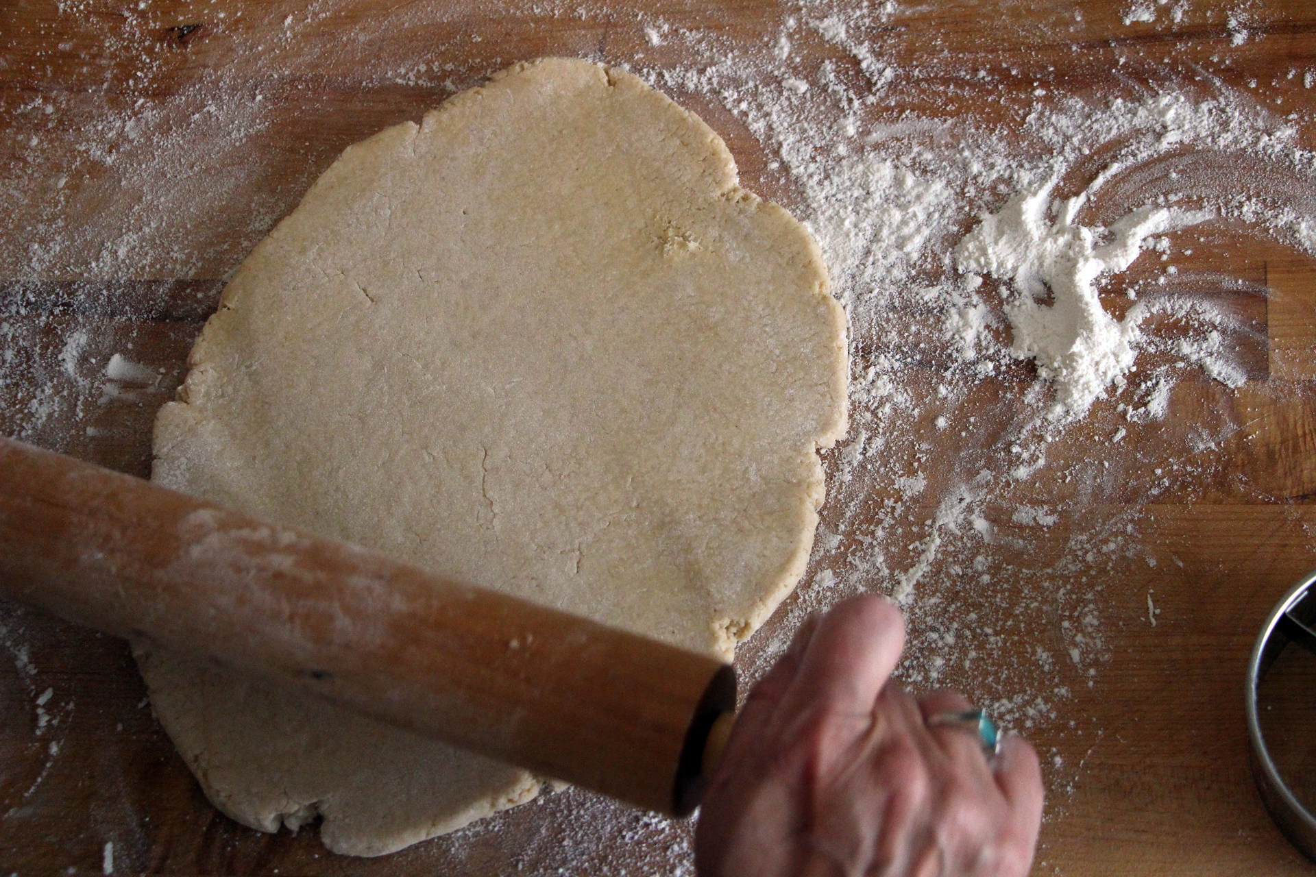On a floured surface, roll out the dough to 1/2-inch thick.