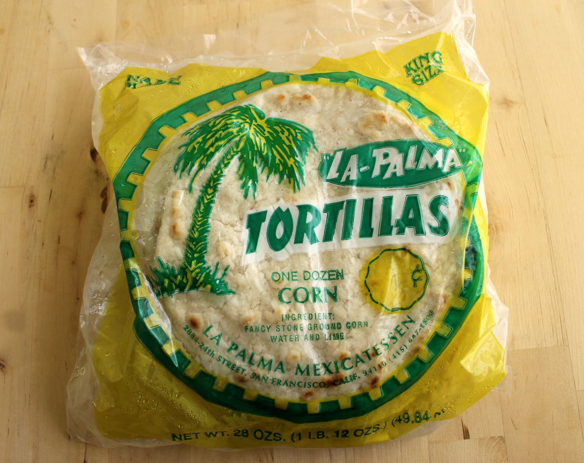 La Palma handmade corn tortillas.