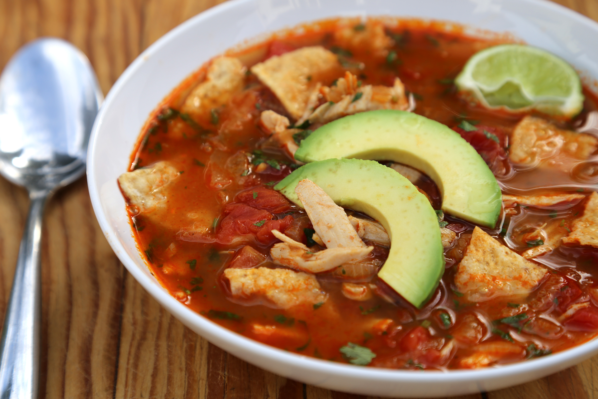 Mexican Turkey Tortilla Soup with Lime and Chile