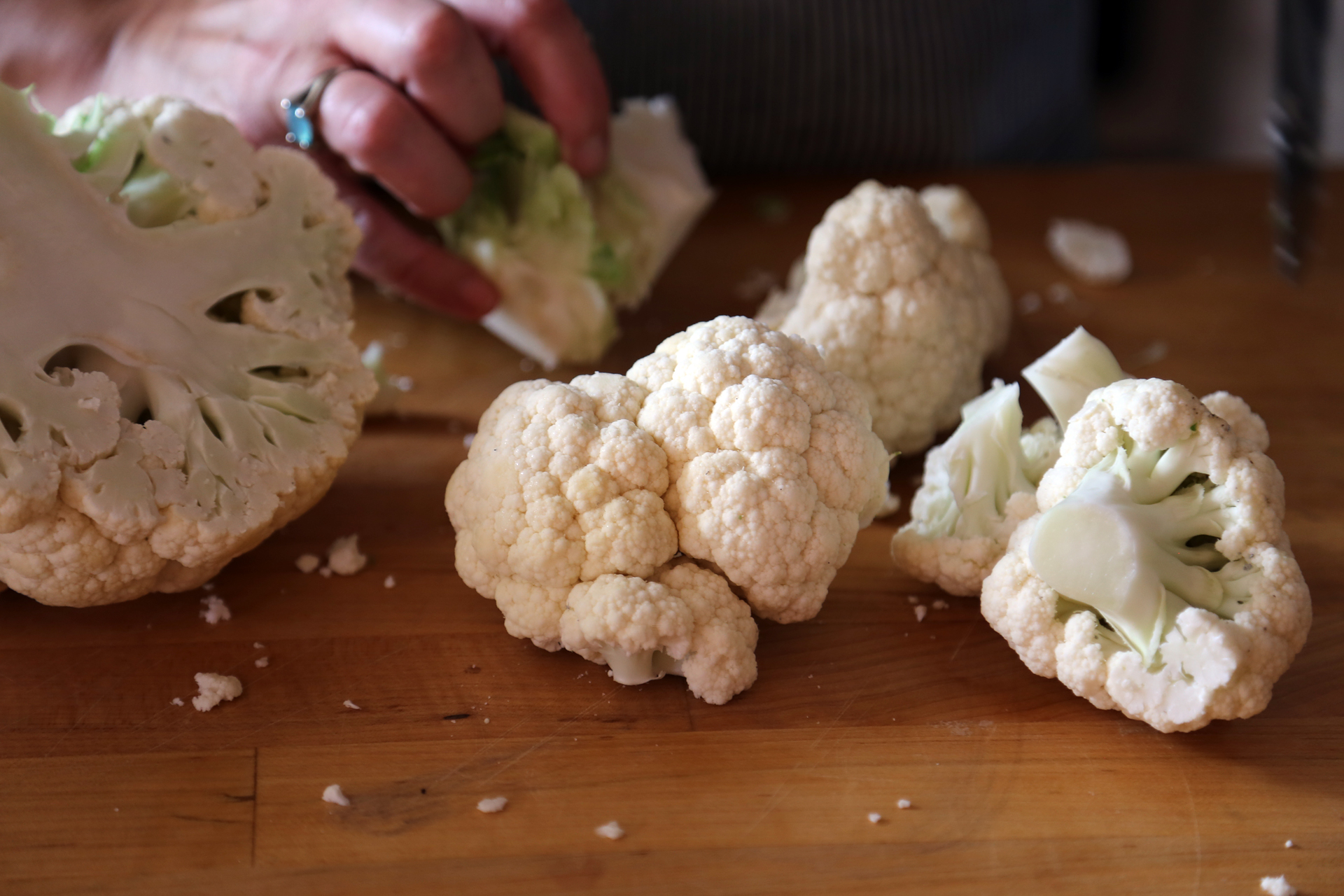 Cut head of cauliflower into small florets