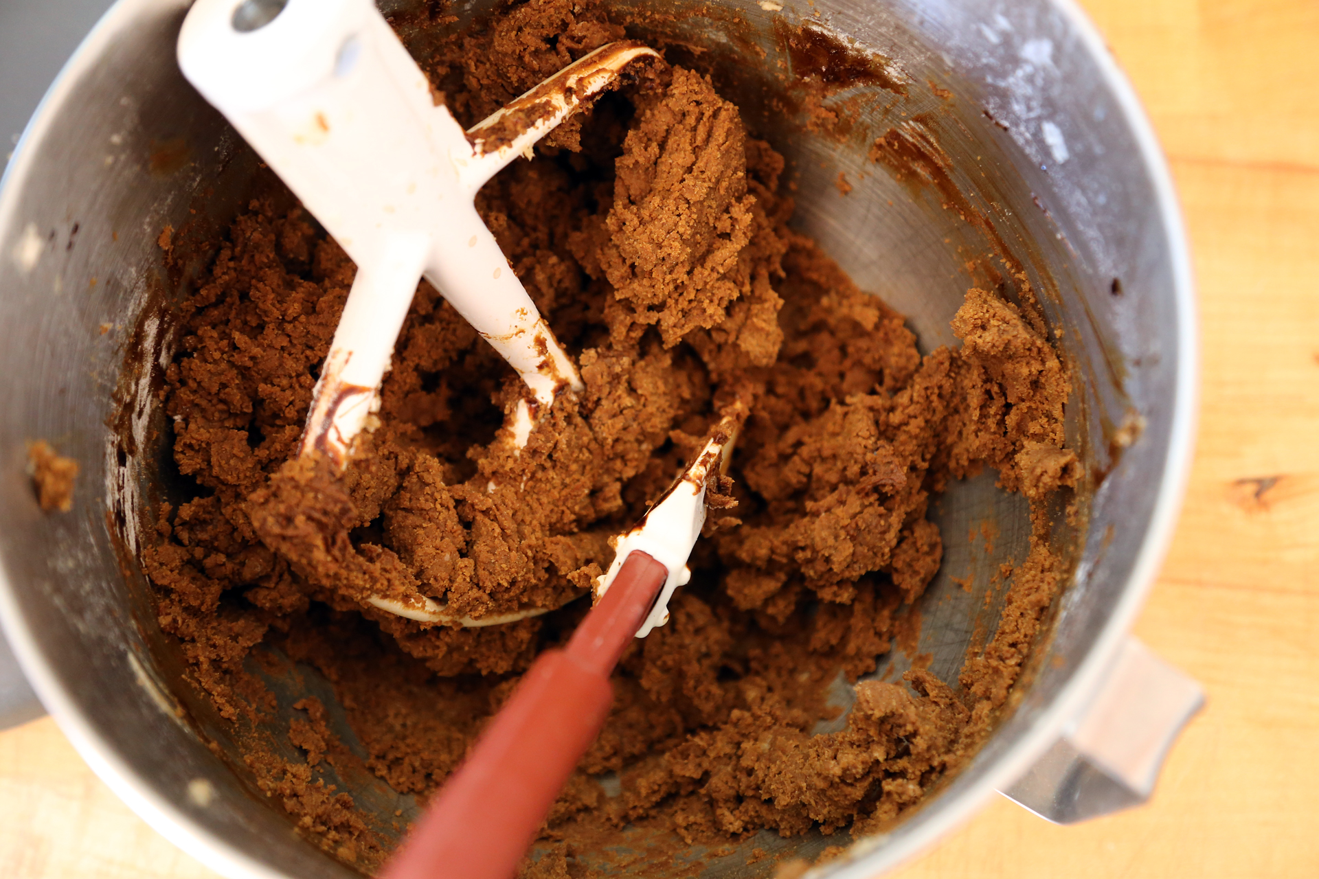 The combined gingerbread dough.