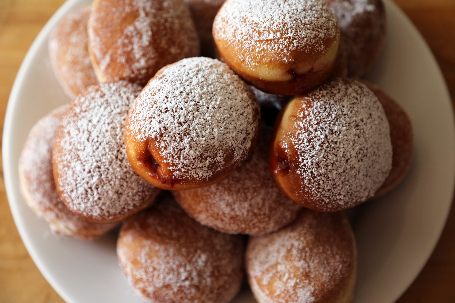 Strawberry Jam-Filled Jelly Donuts (Sufganiyot)