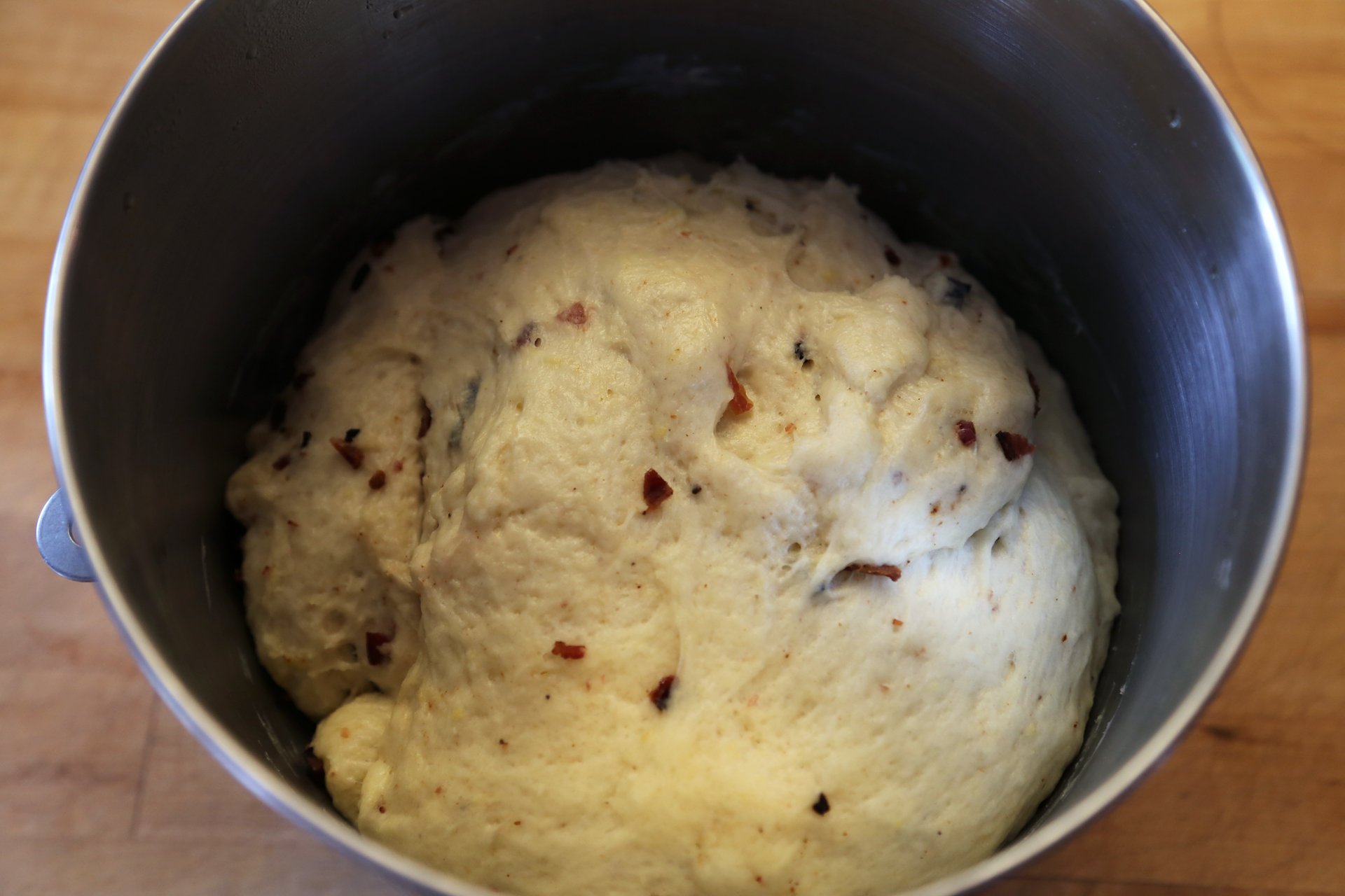 The prepared dough after it rises.