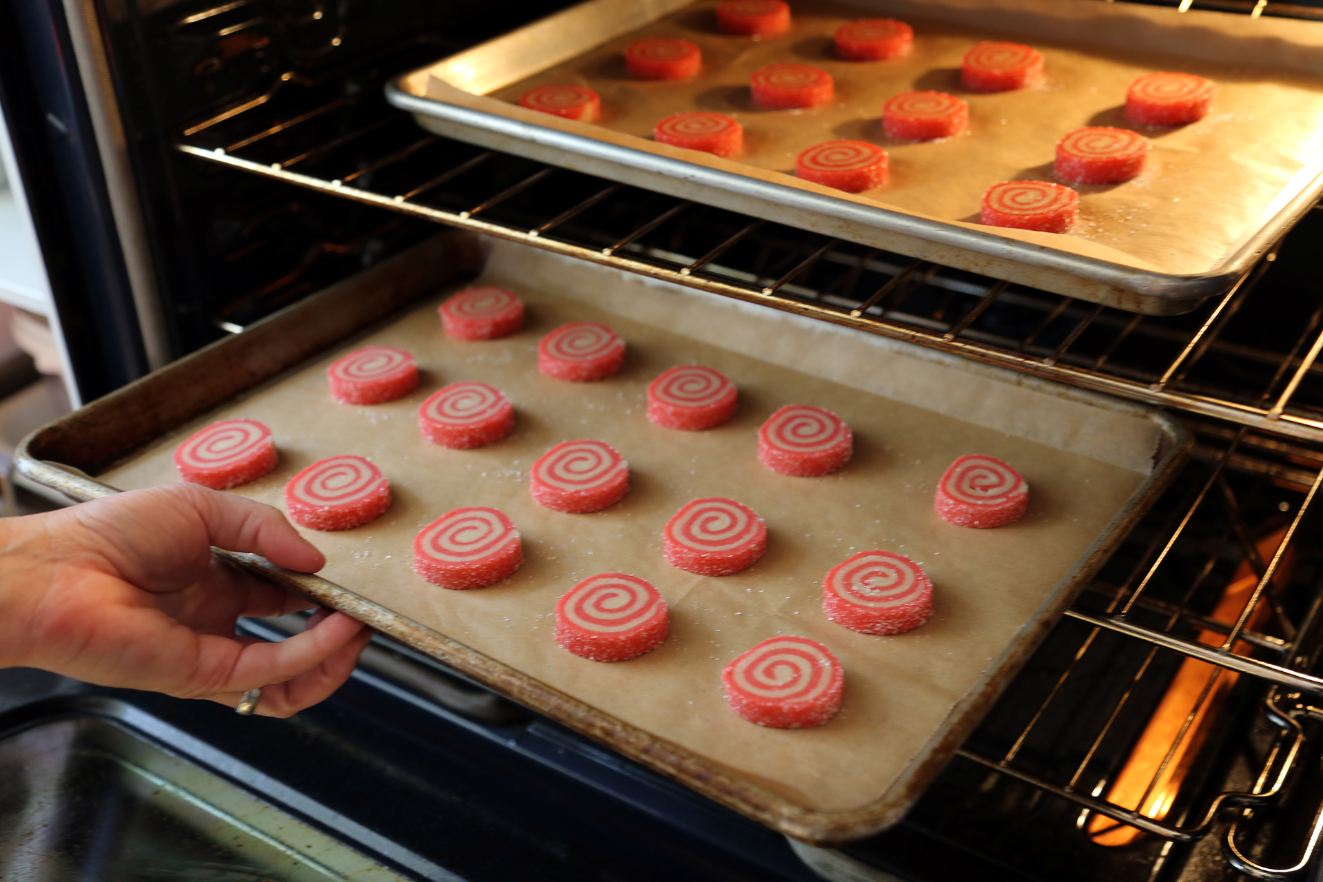 Place the slices on parchment-lined rimmed baking sheets, spacing them evenly. Bake until set but before they begin to brown, about 12 minutes.