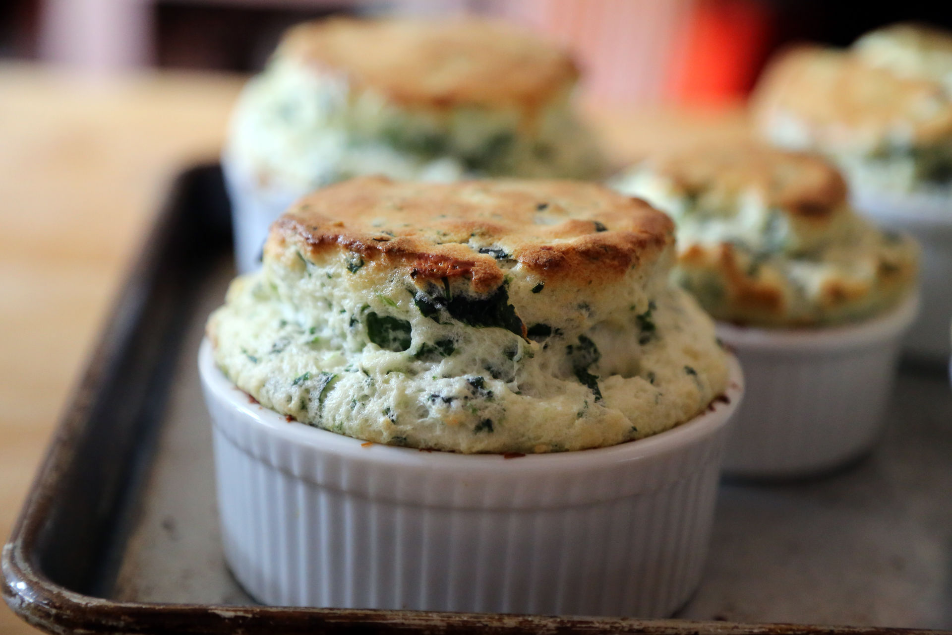 Rich Spinach and Gruyere Soufflé