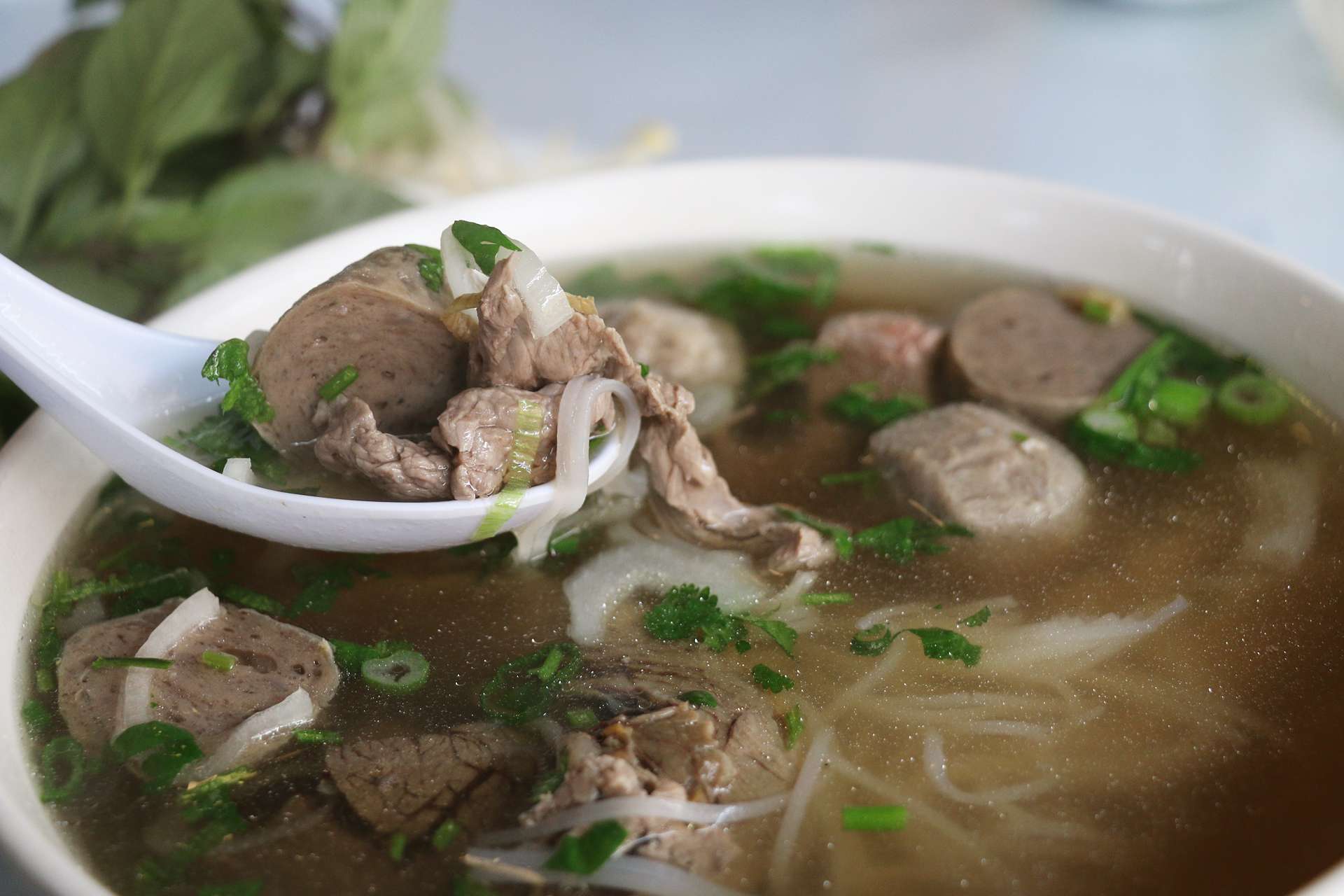 Le Cheval’s combo pho with your choice of three meats.
